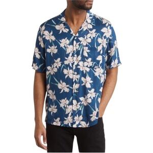 NWT All Saints Men’s Biarritz Floral Camp Shirt‎ Hawaiian Vacation Resort Summer